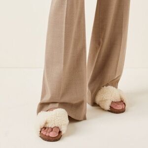 Flattered Knotted Genuine Shearling Sandal 38